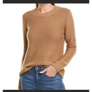 J crew wool cotton blend waffle knit classic Crewneck women’s S tan